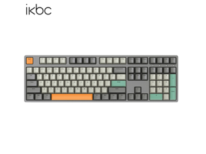 iKBC W210 108 Keys Full Size Bluetooth & Wired Dual-mode Mechanical Keyboard with Cherry MX Blue Switch, PBT Double Shot Keycap, N-Key Rollover and 6 Anti-ghosting Keys( No Light)-Dark Gray