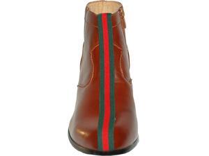 KRAZY SHOE ARTISTS Men's Colors Leather Lined 2 Inch Brown Cuban Heel KRAZY SHOE ARTISTS Men's Colors Leather Lined 2 Inch Brown Cuban Heel
