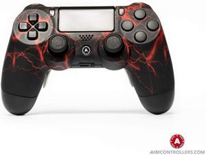 PS4 Custom Controller- AiM Storm Red Design with 4 Paddles.Upper Left Square, Lower Left X, Upper Right Triangle, Lower Right O PS4 Custom Controller- AiM Storm Red Design with 4 Paddles.Upper Left Square, Lower Left X, Upper Right Triangle, Lower Right O