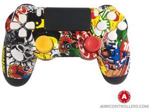 PS4 DualShock 4 Playstation 4 Wireless Controller - Custom AimController Sticker Bomb Design with 4 Paddles and Interchangeable AiM Sticks PS4 DualShock 4 Playstation 4 Wireless Controller - Custom AimController Sticker Bomb Design with 4 Paddles and Interchangeable AiM Sticks