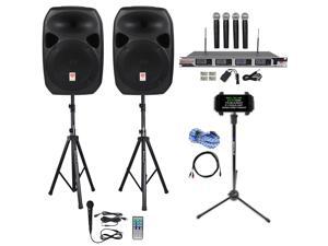 rockville power gig rpg122k all in one dj/pa package 2 12" dj/pa speakers 1000 watts peak power/250 watts rms with built in bluetooth, usb/sd player, fm tuner, speaker stands and a wired microphone rockville power gig rpg122k all in one dj/pa package 2 12" dj/pa speakers 1000 watts peak power/250 watts rms with built in bluetooth, usb/sd player, fm tuner, speaker stands and a wired microphone
