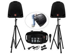 Rockville GB1 Powered Church Speakers w/ Mixer+Stands For Church Sound Systems Rockville GB1 Powered Church Speakers w/ Mixer+Stands For Church Sound Systems