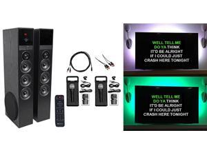 Rockville Bluetooth Home Theater/Karaoke Machine System W/LED'S+Subwoofers+Mics Rockville Bluetooth Home Theater/Karaoke Machine System W/LED'S+Subwoofers+Mics