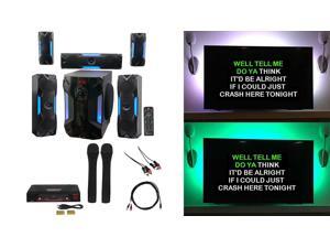 Rockville Bluetooth Home Theater Karaoke Machine System w/8" Sub + Wireless Mics Rockville Bluetooth Home Theater Karaoke Machine System w/8" Sub + Wireless Mics