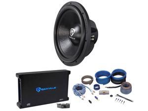 Rockville W15K6D4 V2 15" 4000w Car Audio Subwoofer Sub+Mono Amplifier+Amp Kit