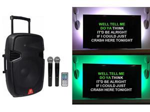 Rockville 15" Portable Karaoke Machine/System w/ (2) Wireless Microphones+LED's