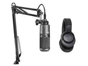 Audio-Technica AT2020USB+ Microphone Pack with ATH-M20x, Boom & USB Cable