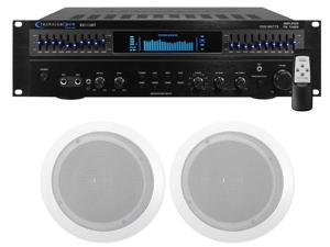 Technical Pro RX113 Home Theater Amplifier Receiver+(2) 6.5" Ceiling Speakers