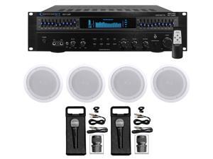 Technical Pro 1500 Watt Home Karaoke Machine System+(4) 8" Ceiling Speakers Technical Pro 1500 Watt Home Karaoke Machine System+(4) 8" Ceiling Speakers