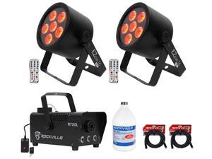 (2) Chauvet DJ EZPar T6 USB Rechargeable RGB DMX Wash lights D-Fi+Fogger+Cables (2) Chauvet DJ EZPar T6 USB Rechargeable RGB DMX Wash lights D-Fi+Fogger+Cables