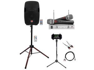 Rockville 15" Karaoke Machine System w/LED Stand+Tablet Stand+(2) Wireless Mics Rockville 15" Karaoke Machine System w/LED Stand+Tablet Stand+(2) Wireless Mics