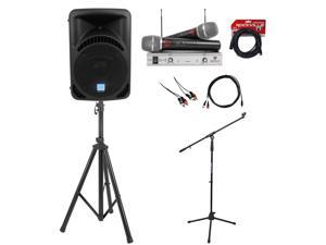 Rockville 8 iPhone/ipad/Laptop/TV Karaoke Machine/System+Wireless Mics+Stand 