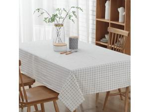 Enova Home 54"x 80" Fashion Simple White Rectangle Polyester Cotton Tablecloth Decorative Enova Home 54"x 80" Fashion Simple White Rectangle Polyester Cotton Tablecloth Decorative