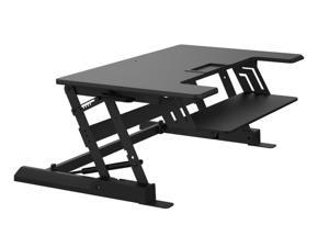 XtremPro Z Type Height-Adjustable Elevating Sitting 6.5" - 16.3" in & Standing Computer Monitor Desk Riser Converter, Fits Home Study and Office Tabletop Workstation, Supports 33lbs - Black (11118)