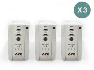 Refurbished: APC Back-UPS 500 (BK500) - 2 Year Warranty Included - Qty 3