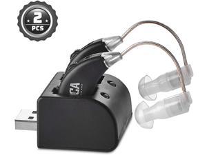 MEDca Digital Hearing Amplifiers, Behind the Ear Hearing Enhancement Devices with Long Lasting Battery Life, Black