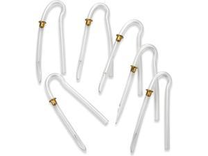 Hearing Aid Tubes - Size #13 Preformed BTE Earmold Tubing - (Pack of 6) 3.5 x 2mm with Gold Tube Lock Replacement Tube - Flexible Medium Wall Tubes Compatible with Most Hearing Aid Brands