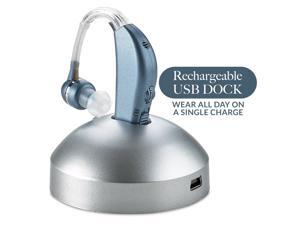 Digital Hearing Aid - Personal Hearing Enhancement Sound Amplifier with Extended Over 500hr Battery Life, Modern Blue,