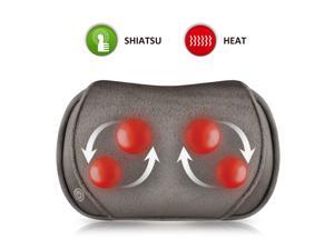 Shiatsu Massage Pillow w/ Heat, Deep Kneading Neck Shoulder Lumbar Calf Leg Foot Back Massager