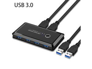 USB 3.0 Switch Selector,KVM Switch Adapter 2 Computer Sharing 4 USB Devices, Peripheral Hub Box for Mouse Keyboard Scanner Printer PC, with One Button Swapping and 2 Pack USB 3.0 Cable USB 3.0 Switch Selector,KVM Switch Adapter 2 Computer Sharing 4 USB Devices, Peripheral Hub Box for Mouse Keyboard Scanner Printer PC, with One Button Swapping and 2 Pack USB 3.0 Cable