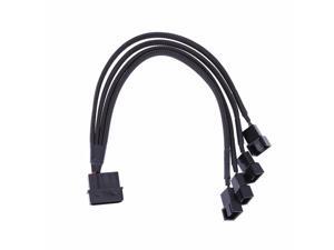 27cm Black Sleeved 4pin IDE Molex to 4-Port 3Pin/4Pin Cooler Cooling Fan Splitter Power Cable Environmental Connector Cables 27cm Black Sleeved 4pin IDE Molex to 4-Port 3Pin/4Pin Cooler Cooling Fan Splitter Power Cable Environmental Connector Cables