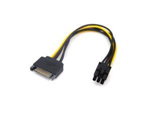 SATA 15 Pin Male M to PCI-e Express Card 6 Pin Female Graphics Video Card Power Cable #DY160 SATA 15 Pin Male M to PCI-e Express Card 6 Pin Female Graphics Video Card Power Cable #DY160