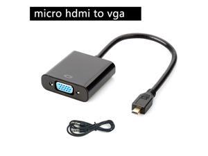 Micro HDMI to VGA Cable Adapter,Microhdmi to VGA with Audio Micro HDMI to VGA Cable Adapter,Microhdmi to VGA with Audio