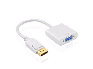 DP TO VGA DisplayPort Male to VGA Female Adapter Cable,Laptop PC to Monitor/Projector Adapter Converter-White