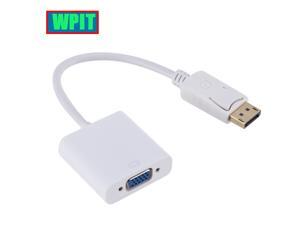 White 1080P DP DisplayPort To VGA Adapter Cable For PC White White 1080P DP DisplayPort To VGA Adapter Cable For PC White