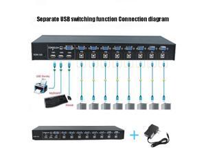8 Ports USB 2.0 VGA External KVM Switch Box Manual Switcher Support for 1920x1440 VGA Splitter Adapter 1080P 8 Ports USB 2.0 VGA External KVM Switch Box Manual Switcher Support for 1920x1440 VGA Splitter Adapter 1080P