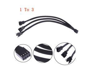 Black Net Jacket Sleeved 10 inch PWM 4pin 1 to 3 4-pins Fan Splitter Hub Power Fan-out Adapter Cable,Motherboard PMW 4-pin header 1x3 Fan-Out Power Cable - 10" Black Net Jacket Sleeved 10 inch PWM 4pin 1 to 3 4-pins Fan Splitter Hub Power Fan-out Adapter Cable,Motherboard PMW 4-pin header 1x3 Fan-Out Power Cable - 10"