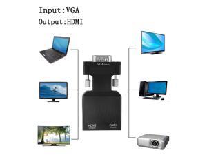 1080P VGA Male to HDMI Female With 3.5mm Audio USB Cable Converter Adapter 1080P VGA Male to HDMI Female With 3.5mm Audio USB Cable Converter Adapter