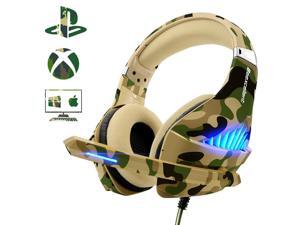 Gaming Headset for PS4 Xbox One PC, Beexcellent Deep Bass PS4 Headset with Noise Immunity Mic, LED Light, Friction-Reduction Cable, High Comfort Earmuff-Camo Gaming Headset for PS4 Xbox One PC, Beexcellent Deep Bass PS4 Headset with Noise Immunity Mic, LED Light, Friction-Reduction Cable, High Comfort Earmuff-Camo