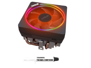 AMD Wraith Prism Socket AM4 4-Pin PWM CPU Cooler With Aluminum Heatsink & Copper Core Base & 4.13-Inch Fan With TRONWIRE Thermal Paste For Desktop PC Computer - NO RGB CABLES