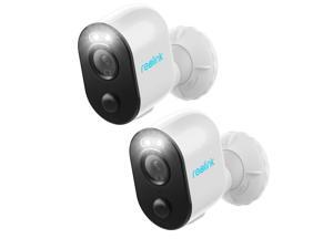 2pcs Reolink Outdoor Spotlight 1080P HD Battery Wireless WiFi IP Camera, PIR Motion Alerts 2-way Audio, Color Night Vision, Work With Google Assistant & Alexa, Argus 3