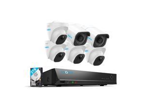 Reolink 8CH 4K PoE Security Camera System Smart Person and Vehicle Detection, 4x Dome 2x Bullet 8MP Outdoor PoE IP Cameras with 8CH 2TB HDD NVR for 24x7 Recording Remote Access, RLK8-810B2D4-A