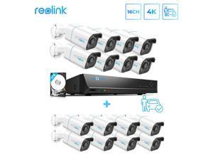 Reolink PoE Security Camera System Bundle, 16pcs 8MP Person/Vehicle Detection Smart Cameras, a 16CH NVR Pre-Installed with 3TB HDD(Include 8 x 18M Cat5 Cable)