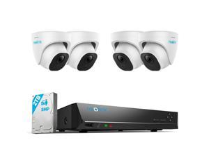 Reolink Smart 5MP 8CH Home Security Camera System, 4pcs Wired 5MP PoE IP Cameras Outdoor with Person Vehicle Detection, 4K 8CH NVR with 2TB HDD for 24-7 Recording - RLK8-520D4-5MP