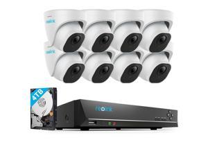 Reolink 16CH 4K Security Camera System, 8pcs 8MP Smart Person/Vehicle Detection Wired Outdoor PoE Dome IP Cameras,16CH 4TB HDD NVR for 24/7 Recording, RLK16-820D8-A