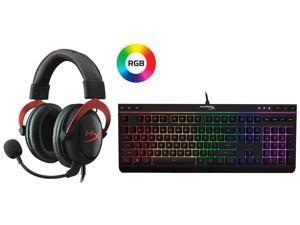 HyperX Cloud II Gaming Headset - 7.1 Surround Sound- Red (KHX-HSCP-RD) with HyperX Alloy Core RGBMembrane Gaming Keyboard Comfortable Black - Bundle HyperX Cloud II Gaming Headset - 7.1 Surround Sound- Red (KHX-HSCP-RD) with HyperX Alloy Core RGBMembrane Gaming Keyboard Comfortable Black - Bundle