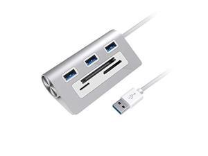 USB 3.0 Hub Adapter, Rocketek Portable Aluminum 3 Ports USB 3.0 Data Hub Docking Station with 3-Slots Card Reader Combo for TF/SD/CF Card Support PC, iMac, MacBook Pro, Laptop, Surface, Hard Drives USB 3.0 Hub Adapter, Rocketek Portable Aluminum 3 Ports USB 3.0 Data Hub Docking Station with 3-Slots Card Reader Combo for TF/SD/CF Card Support PC, iMac, MacBook Pro, Laptop, Surface, Hard Drives
