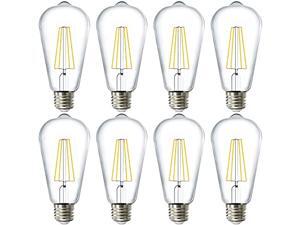 Sunco Lighting 8 Pack ST64 LED Bulb, Dimmable, Waterproof, 8.5W=60W, 4000K Cool White, Vintage Edison Filament Bulb, 800 LM, E26 Base, Restaurant or String Lights - UL Sunco Lighting 8 Pack ST64 LED Bulb, Dimmable, Waterproof, 8.5W=60W, 4000K Cool White, Vintage Edison Filament Bulb, 800 LM, E26 Base, Restaurant or String Lights - UL