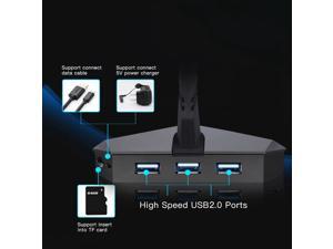 High Speed 3-Port USB 2.0 Data Gaming HUB with Mouse Bungee USB Hub Splitter Micro SD Card Reader Mouse Clamp High Speed 3-Port USB 2.0 Data Gaming HUB with Mouse Bungee USB Hub Splitter Micro SD Card Reader Mouse Clamp