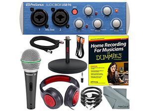 PreSonus AudioBox USB 96 2x2 USB 2.0 Recording System with Studio One Software + Home Recording for Musicians for Dummies and Platinum Studio Bundle PreSonus AudioBox USB 96 2x2 USB 2.0 Recording System with Studio One Software + Home Recording for Musicians for Dummies and Platinum Studio Bundle