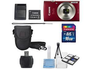 Canon PowerShot ELPH 180 Digital Camera (Red) + 16GB SDHC Memory Card + Mini Table Tripod +Protective camera case with Deluxe Cleaning Bundle Canon PowerShot ELPH 180 Digital Camera (Red) + 16GB SDHC Memory Card + Mini Table Tripod +Protective camera case with Deluxe Cleaning Bundle
