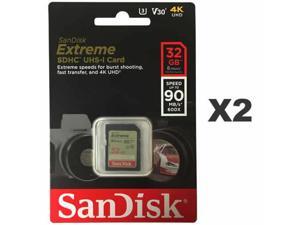 Sandisk Kit of Qty 2 x Sandisk Extreme 32GB SDHC SDSDXVE-032G-GNCIN Card Sandisk Kit of Qty 2 x Sandisk Extreme 32GB SDHC SDSDXVE-032G-GNCIN Card