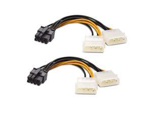 Cable Adapter (2-Pack) 8-Pin PCIe to Molex (2x) Power Cable 7Inches Cable Adapter (2-Pack) 8-Pin PCIe to Molex (2x) Power Cable 7Inches