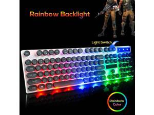 GTX300 Keys Punk Circular KeyCap Backlit Gaming Keyboard Wired LED Mouse Pad Combo Rainbow Ergonomic Round Key Cap Mechanical GTX300 Keys Punk Circular KeyCap Backlit Gaming Keyboard Wired LED Mouse Pad Combo Rainbow Ergonomic Round Key Cap Mechanical