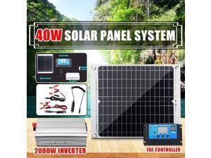 2000W Solar Energy System 40W Solar Panel Dual USB Solar Cell With 10A Solar Controller 2000W Power Inverter Home System Kit 2000W Solar Energy System 40W Solar Panel Dual USB Solar Cell With 10A Solar Controller 2000W Power Inverter Home System Kit