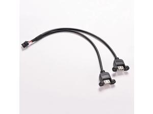 30cm PC PCB Motherboard Internal Cable USB Splitter 1FT PCB Mainboard 9 Pin Header To 2 Dual USB 2.0 Female Socket Adapter Cable 30cm PC PCB Motherboard Internal Cable USB Splitter 1FT PCB Mainboard 9 Pin Header To 2 Dual USB 2.0 Female Socket Adapter Cable